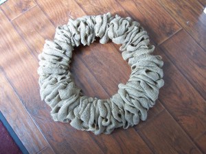 The burlap is complete.  Now to decorate!